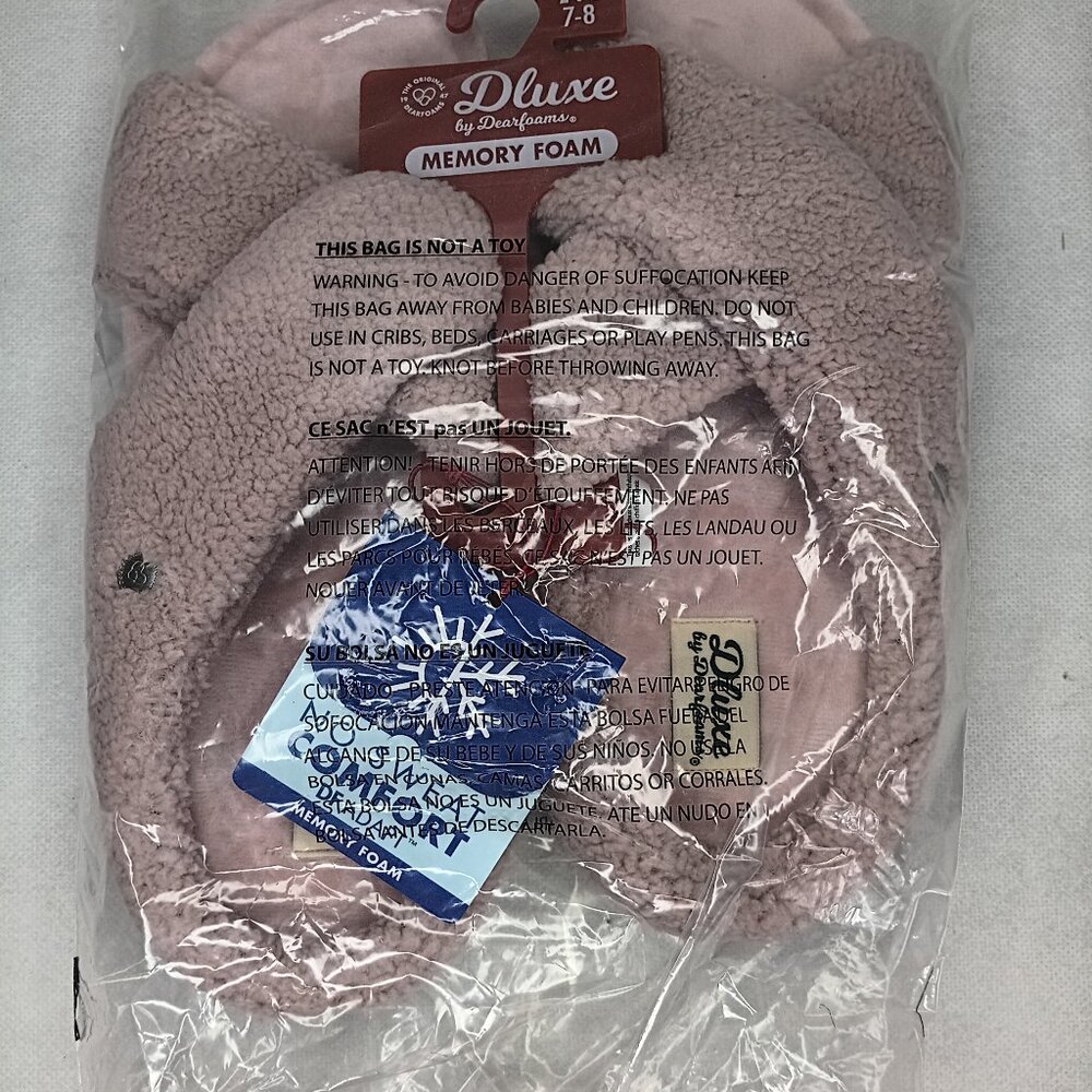 Womens M 7 to 8 Dluxe by Dearfoams Memory Foam Color Pink 098053371 new